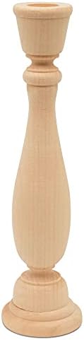 Woodpeckers Unfinished Wooden Candlestick Holders 9 inch Tall with 7/8 inch Hole, Set of 4 Classic Craft Candlesticks to Paint or Decorate - Image 6
