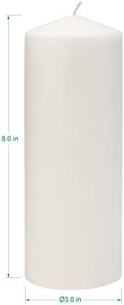 Stonebriar Unscented White Tall Pillar Candles, 80 Hour Burning Candle Pillars, Perfect for Decor, Weddings, Emergencies 3" X 8", 6 count - Image 6