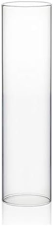 WGVI Hurricane Candle Holder Sleeve, Wide 2.5", Height 10", Clear Glass Cylinder Candleholder, Chimney Tube, Open Ended Candle Shade, 24 Pieces Bulk by WGVInternational-OpusGlassware