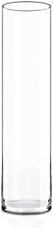CYS EXCEL Cylinder Clear Glass Vase (H:26" D:6") | Multiple Size Choices Glass Flower Vase Centerpieces | Hurricane Floating Candle Holder Vase by CYSEXCEL%C2%AE