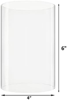 CYS EXCEL 6 PCS (H:6" D:4") Open Ended Clear Glass Hurricane Candleholder Tube Lamp Shade Open Flame Candlestick Holder Chimney Tube Cover Bottomless Cylinder - Image 3