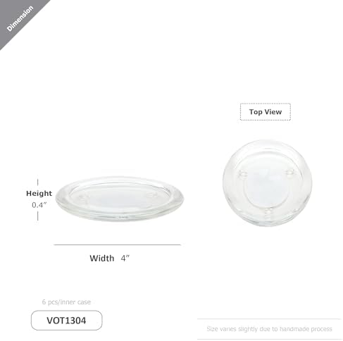 WGV Tea Light Votive Candle Holder Plate 4" W, Clear Flat Plate Glass, Small Home Accent Decor, 1 Pc - Image 2