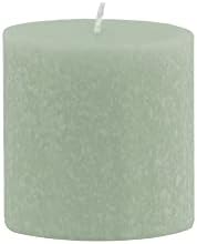 Root Candles Unscented Pillar Candles Beeswax Enhanced Textured Timberline™ Pillar Candle, 3 x 3-Inch, Sage Green by RootCandles