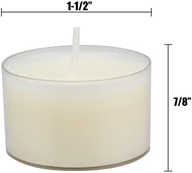 Stonebriar Bulk 96 Pack Unscented Smokeless Long Burning Clear Cup Tea Light Candles with 8 Hour Extended Burn Time, White - Image 5