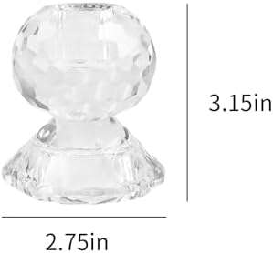 Reversible Crystal Candle Holders Pack of 2, Clear Tealight or Taper Candlesticks, Table Centerpiece Home Decor for Wedding, Dining, Party(3.1in Tall) - Image 2
