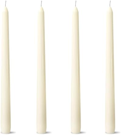 4 Pack Ivory Taper Candles丨Taper Candles 10 Inch Dripless丨Unscented & Smokeless Candlesticks Bulk丨7-8 Hours Long Burning Tall Candles丨Ideal for Christmas Weddings Parties Dinner by Candlesee