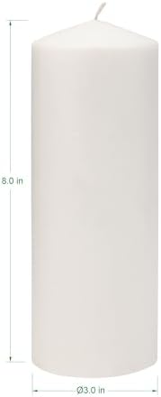 Stonebriar 3 Pack Tall 3 x 8 Inch 80 Hour Long Burning Unscented White Wax Pillar Candles - Image 2