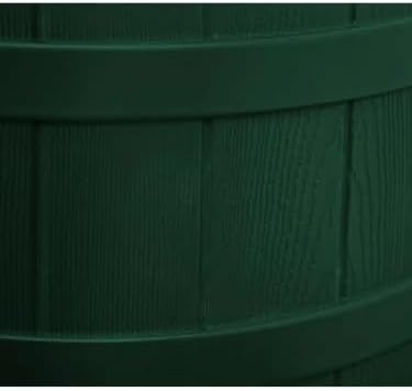 Rain Wizard, 40 Gallon Capacity, Wood Texture Design, Brass Spigot, Flat Top (Green)