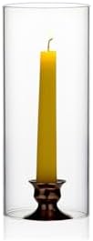 WGVI Hurricane Candle Holder Sleeve, Wide 3", Height 6", Clear Glass Cylinder Candleholder, Chimney Tube, Open Ended Candle Shade, 2 Piece - Image 3