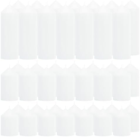 48-Pack White Pillar Candles Bulk Set - 2x3, 2x4, 2x6 Inch Unscented Dripless Pillar Candles for Weddings, Home Decor & Centerpieces - Clean Burning Smokeless Decorative Candles by CHICERA