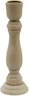 Creative Hobbies Unfinished Wooden Candlesticks with Metal Candle Holder Cup Center - Wholesale Pack of 6 (7 Inch) - Image 3