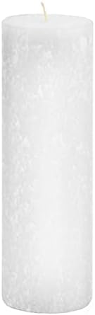 Root Candles Unscented Pillar Candles Beeswax Enhanced Textured Timberline™ Pillar Candle, 3 x 9-Inch, White by RootCandles