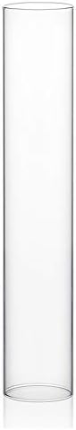 WGVI Hurricane Candle Holder Sleeve, Wide 2.5", Height 14", Clear Glass Cylinder Candleholder, Chimney Tube, Open Ended Candle Shade, 24 Pieces Bulk by WGVInternational-OpusGlassware