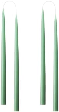 Kunstindustrien® Taper Candles – Set of 4, 13.8" – Made in Denmark, Long Burning Candles 15h, Unscented Candlesticks – Elegant Tall Candles for Weddings, Dinners & Home Decor (Dark Reseda Green) by KUNSTINDUSTRIEN