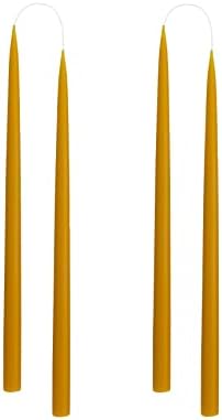 Kunstindustrien® Taper Candles – Set of 4, 13.8" – Made in Denmark, Long Burning Candles 15h, Unscented & Smokeless Candlesticks – Elegant Tall Candles for Weddings, Dinners & Home Decor (Honey) by KUNSTINDUSTRIEN