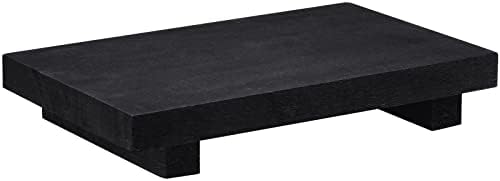 Nuogo Wood Pedestal Riser Stand for Kitchen Soap Tray,12 X 7 Inch,Black by Nuogo