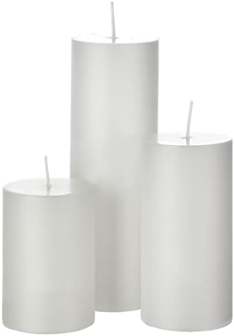 Shihanee 3 Pillar Candle and Holder,2.6'' X 4.7'', 5.9'', 7.9'',White - Image 6