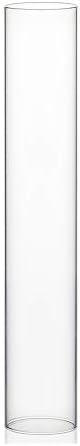 WGVI Hurricane Candle Holder Sleeve, Wide 4", Height 24", Clear Glass Cylinder Candleholder, Chimney Tube, Open Ended Candle Shade, 6 Pieces Bulk by WGVInternational-OpusGlassware