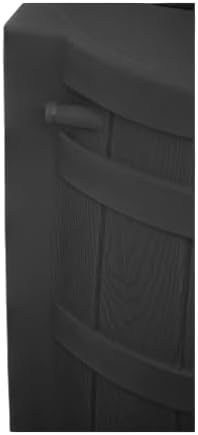 Rain Wizard, 40 Gallon Capacity, Wood Texture Design, Brass Spigot, Flat Top (Black)