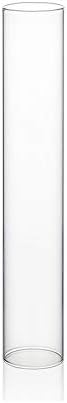 WGVI Hurricane Candle Holder Sleeve, Wide 3", Height 18", Clear Glass Cylinder Candleholder, Chimney Tube, Open Ended Candle Shade, 6 Pieces Bulk by WGVInternational-OpusGlassware
