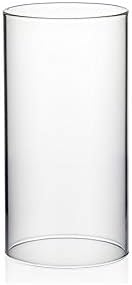 WGVI Hurricane Candle Holder Sleeve, Wide 4", Height 8", Clear Glass Cylinder Candleholder, Chimney Tube, Open Ended Candle Shade, 6 Pieces Bulk by WGVInternational-OpusGlassware