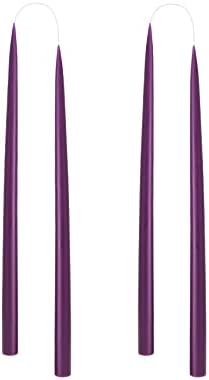 Kunstindustrien® Taper Candles – Set of 4, 13.8" – Made in Denmark, Long Burning Candles 15h, Unscented & Smokeless Candlesticks – Elegant Tall Candles for Weddings, Dinners & Home Decor (Violet) by KUNSTINDUSTRIEN