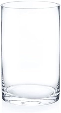 Enova Floral Clear Glass Cylinder Vase 6 x 10 Inches Round Flower Vase, Pillar Candle Floating Candle Holder Vase, Tall Glass Vase for Flowers, Glass Vase for Decor, Wedding Centerpieces (1 Piece) by EnovaFloralInc