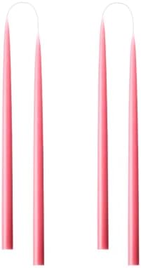 Kunstindustrien® Taper Candles – Set of 4, 13.8" – Made in Denmark, Long Burning Candles 15h, Unscented & Smokeless Candlesticks – Elegant Tall Candles for Weddings, Dinners & Home Decor (Pastel Rose) by KUNSTINDUSTRIEN