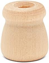 Bean Pot Candle Cups, 5/8 Inch, 1/4 Inch Hole, Pack of 100 Unfinished Wood Candle Holders, Wood Turnings for Crafts, by Woodpeckers - Image 5