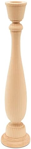 Wooden Candlesticks 11 inch Tall with 7/8 inch Hole, Set of 2 Classic Unfinished Candle Holders to Craft, Paint or Decorate, by Woodpeckers - Image 6
