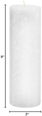 Root Candles Unscented Pillar Candles Beeswax Enhanced Textured Timberline™ Pillar Candle, 3 x 9-Inch, White - Image 5