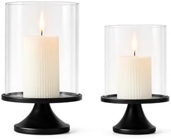 Set of 2 Vintage Black Candle Holders, Candle Sticks Holder Decor, Modern Decorative Tapered Candlestick Holders Centerpiece for Dining Table Centerpiece, Wedding, Party Decor by MSUMPTU