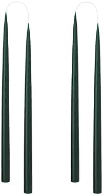Kunstindustrien® Taper Candles – Set of 4, 13.8" – Made in Denmark, Long Burning Candles 15h, Unscented & Smokeless Candlesticks – Elegant Tall Candles for Weddings Dinners & Home Decor (Forest Green) by KUNSTINDUSTRIEN