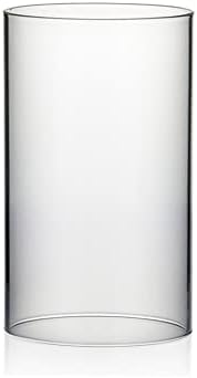 WGVI Hurricane Candle Holder Sleeve, Wide 4.7", Height 8", Clear Glass Cylinder Candleholder, Chimney Tube, Open Ended Candle Shade, 12 Pieces Bulk by WGVInternational-OpusGlassware