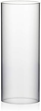 WGVI Hurricane Candle Holder Sleeve, Wide 4.7", Height 12", Clear Glass Cylinder Candleholder, Chimney Tube, Open Ended Candle Shade, 6 Pieces Bulk by WGVInternational-OpusGlassware