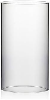 WGVI Hurricane Candle Holder Sleeve, Wide 5.5", Height 10", Clear Glass Cylinder Candleholder, Chimney Tube, Open Ended Candle Shade, 1 Piece by WGVInternational-OpusGlassware
