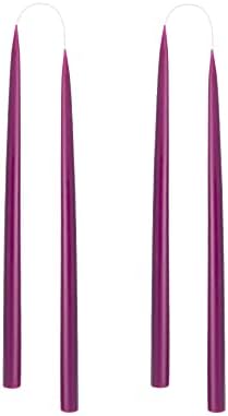 Kunstindustrien® Taper Candles – Set of 4, 13.8" – Made in Denmark, Long Burning Candles 15h, Unscented & Smokeless Candlesticks – Elegant Tall Candles for Weddings, Dinners & Home Decor (Heather) by KUNSTINDUSTRIEN