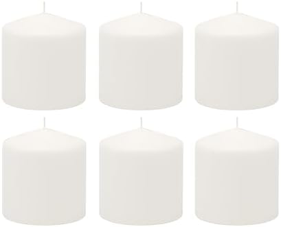Stonebriar Unscented White Tall Pillar Candles, 18 Hour Burning Candle Pillars, Perfect for Decor, Weddings, Emergencies 3" X 3", 6 count by StonebriarCollection