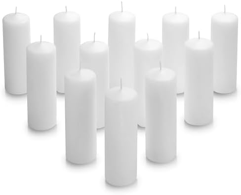 Parnoo Pillar Candles – 2x6 Unscented Candle Set of 12– Dripless, Smokeless, and Clean Burning Household Dinner Candles – Perfect for Weddings, Parties, Dinners – Set of 12 (White) - Image 2
