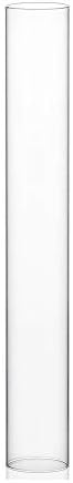 WGVI Hurricane Candle Holder Sleeve, Wide 4", Height 30", Clear Glass Cylinder Candleholder, Chimney Tube, Open Ended Candle Shade, 6 Pieces Bulk by WGVInternational-OpusGlassware