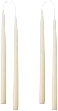 Kunstindustrien® Taper Candles – Set of 4, 13.8" – Made in Denmark, Long Burning Candles 15h, Unscented & Smokeless Candlesticks – Elegant Tall Candles for Weddings, Dinners & Home Decor (Off White) by KUNSTINDUSTRIEN