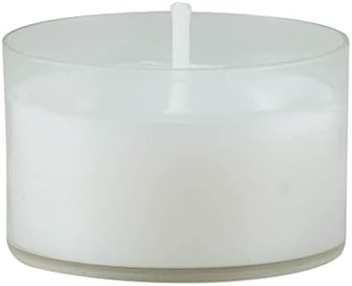 Stonebriar 48 Count White Unscented Smokeless Long Burning Clear Cup Tea Light Candles with 6 to 7 Hour Burn Time - Image 3