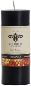 Big Dipper Wax Works 100% Beeswax Pillar Candle, 2 x 4.75 in, Black by BigDipperWaxWorks