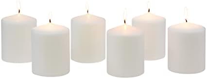 Stonebriar Unscented White Tall Pillar Candles, 35 Hour Burning Candle Pillars, Perfect for Decor, Weddings, Emergencies 3" X 4", 6 count - Image 4