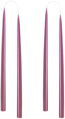 Kunstindustrien® Taper Candles – Set of 4, 13.8" – Made in Denmark, Long Burning Candles 15h, Unscented & Smokeless Candlesticks, Elegant Tall Candles for Weddings Dinners & Home Decor (Light Heather) by KUNSTINDUSTRIEN