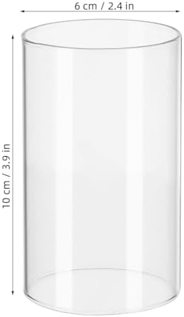 Ciieeo 4Pcs Open Ended Glass Hurricane Sleeves - 3.93 inches Height by 2.36 inches Diameter Circular Cylinder Shield Tubes for Tabletop Centerpieces Wedding Restaurant Replacement Chimney - Image 2
