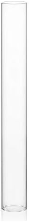 WGVI Hurricane Candle Holder Sleeve, Wide 2", Height 16", Clear Glass Cylinder Candleholder, Chimney Tube, Open Ended Candle Shade, 24 Pieces Bulk by WGVInternational-OpusGlassware