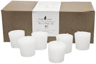 15 Hour Tapered Votives Unscented Premium - for Food Warmer, Church Candles, Home Decoration, Restaurant, Table Top Lights and Weddings (White, Tapered 15 Hour - Case of 144) by DlightOnline