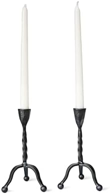 Black Taper Candle Holder Set of 2,Vintage Candle Sticks Holder Decor,Wrought Iron Candle Holder for Table Centerpiece,Halloween,Wedding,Christmas by REMENNA