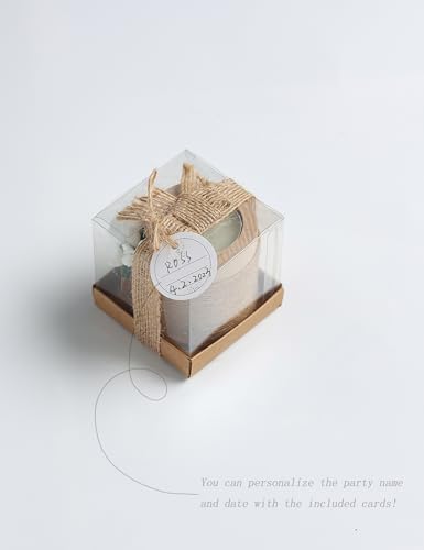 Ju's Favors 10 Piece Set of Wooden Tealight Candle Holders, Wedding Party Guest Favors, Thank You Favors, Guest Return Favors, Bridal Shower, Housewarming Gifts for Guests. (Light Brown+Rose) - Image 5